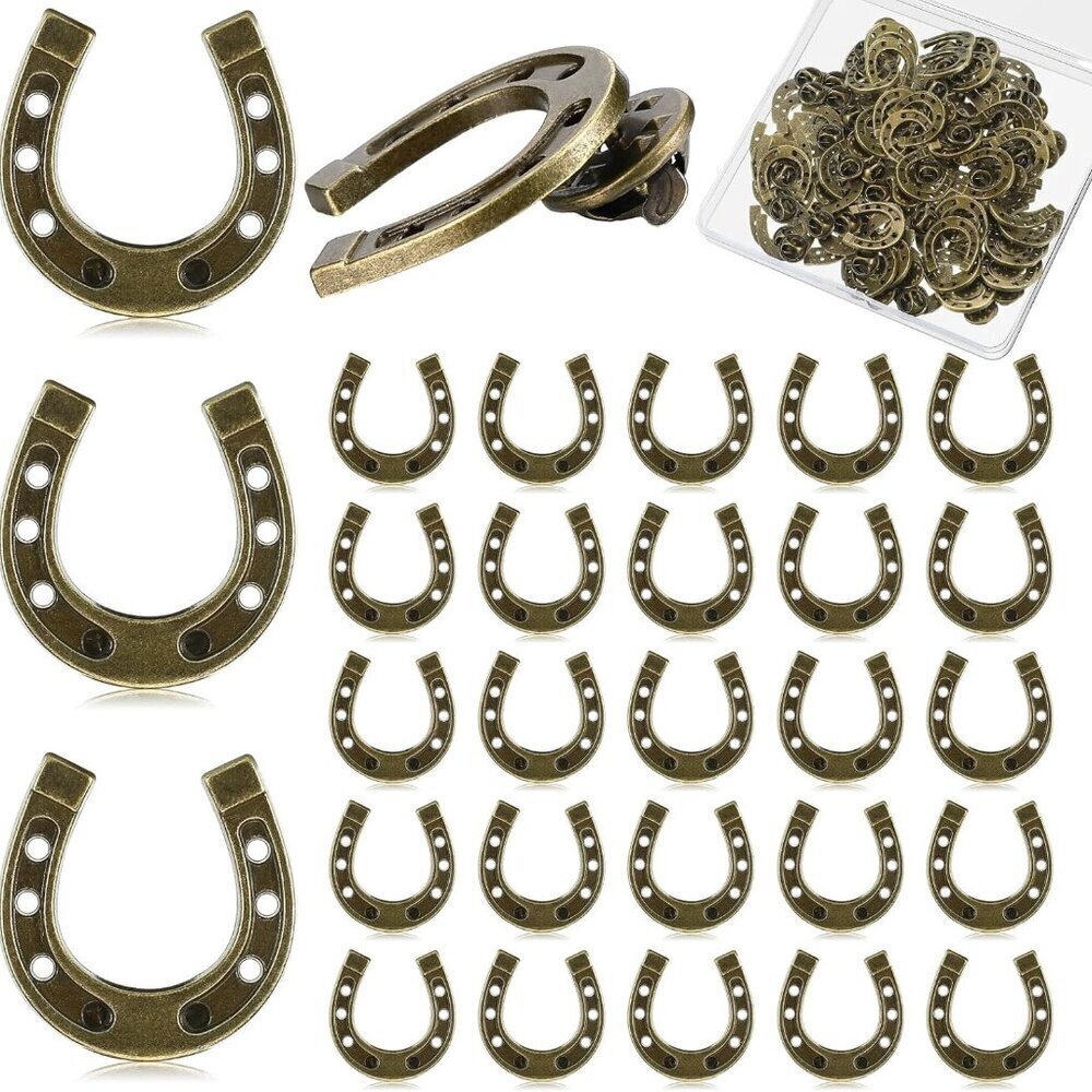 50 Pcs Horse Shoe Lapel Pins Western Cowboy Cowgirl Gift for Bag Hat